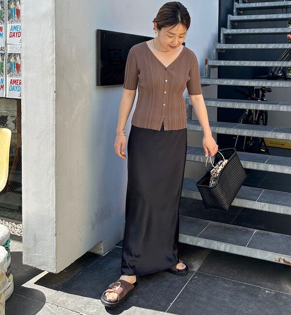 NOLLEY'S「◇【WEB限定】デザインサテンバイアスタイトスカート」|スカート|