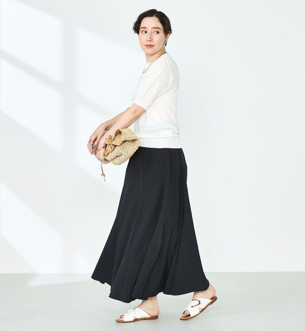 NOLLEY'S「《アンサンブル対応》《手洗い可能》フレンチリネン5分袖プルオーバーニット」|ニット・セーター|