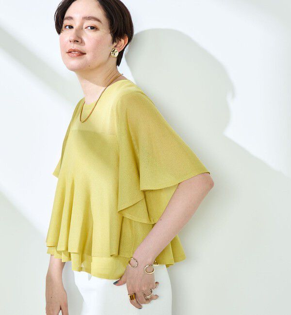 NOLLEY'S sophi「シアーティアードプルオーバーニット」|ニット・セーター|マスタード