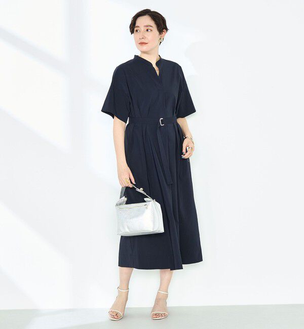 NOLLEY'S「撥水ストレッチタフタ2WAYワンピース」|ワンピース|ネイビー