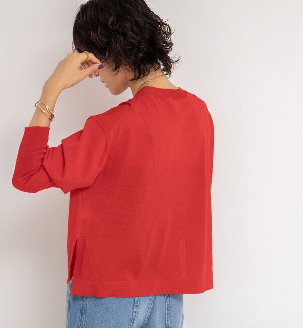 NOLLEY'S「《手洗い可能》《アンサンブル対応》18G天竺ゆったりVネックカーディガン」|カーディガン|