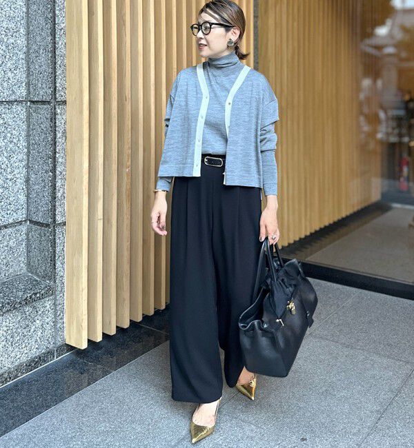 NOLLEY'S「《手洗い可能》《アンサンブル対応》18G天竺ゆったりVネックカーディガン」|カーディガン|