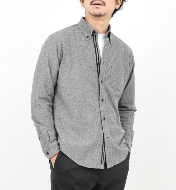 NOLLEY'S goodman「起毛ジャージ テープBD 25AW」|シャツ・ブラウス|ライトグレー