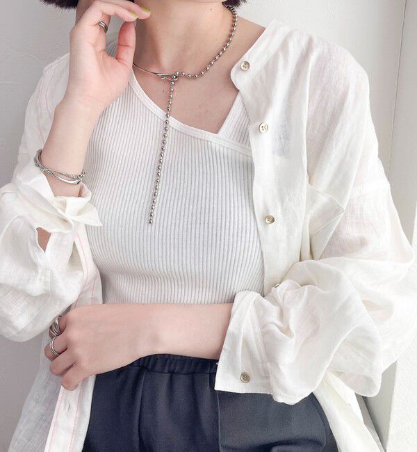 fredy emue「ニットライクテレコアシメタンクトップ」|Tシャツ・カットソー|