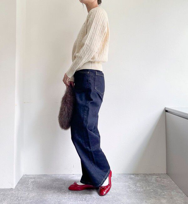 fredy emue「ウール混FR刺繍ケーブル柄ニットプルオーバー」|ニット・セーター|