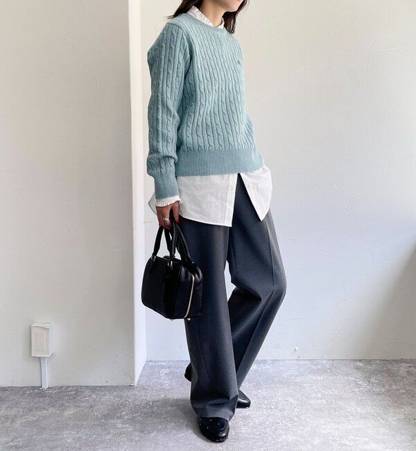 fredy emue「ウール混FR刺繍ケーブル柄ニットプルオーバー」|ニット・セーター|