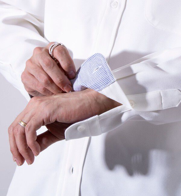 GLOSTER「【ビジカジ対応】【GLOSTER/グロスター】ニットテープ 鹿の子 ボタンダウンシャツ」|シャツ・ブラウス|