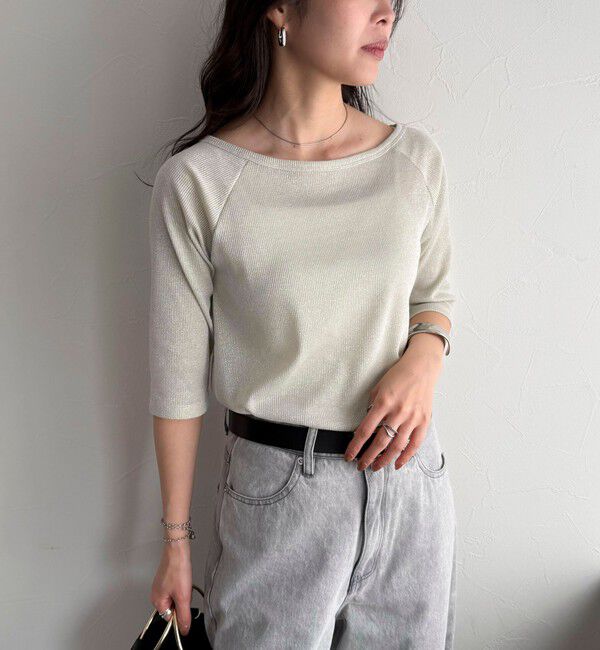 fredy emue「ラメテレコボートネックカットソー」|Tシャツ・カットソー|