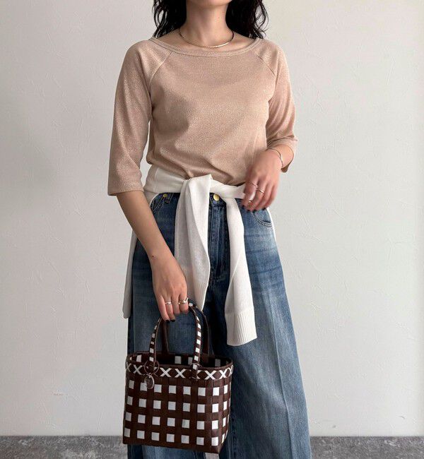 fredy emue「ラメテレコボートネックカットソー」|Tシャツ・カットソー|