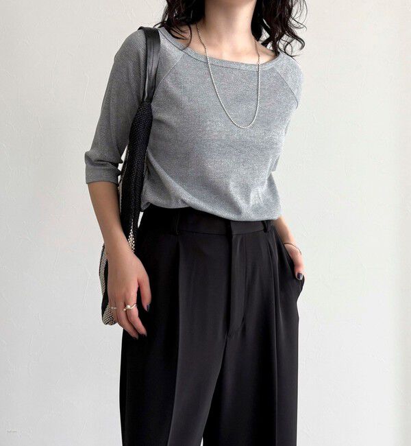 fredy emue「ラメテレコボートネックカットソー」|Tシャツ・カットソー|