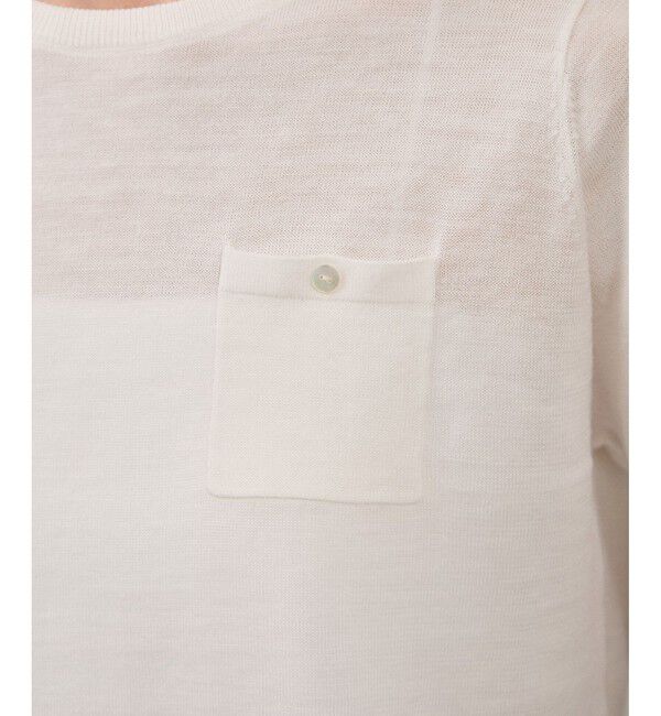 SALON adam et rope'「クロップドハーフスリーブリネンニット［ドライタッチ・洗える］」|Tシャツ・カットソー|