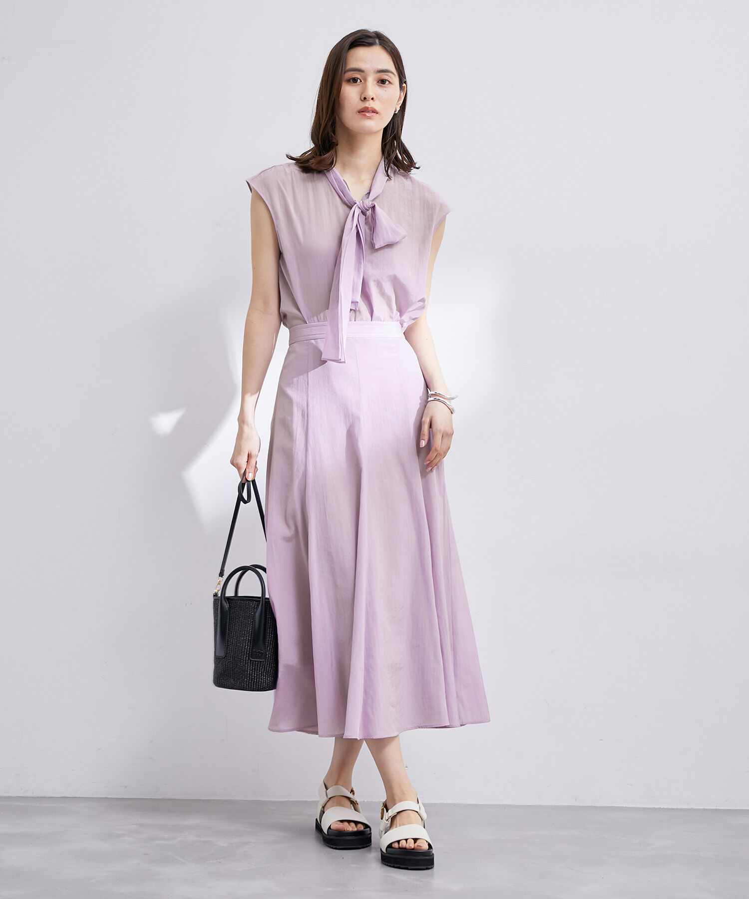 ROPE「【雑誌掲載】【洗える】プリントマーメイドスカート/セットアップ対応」|スカート|