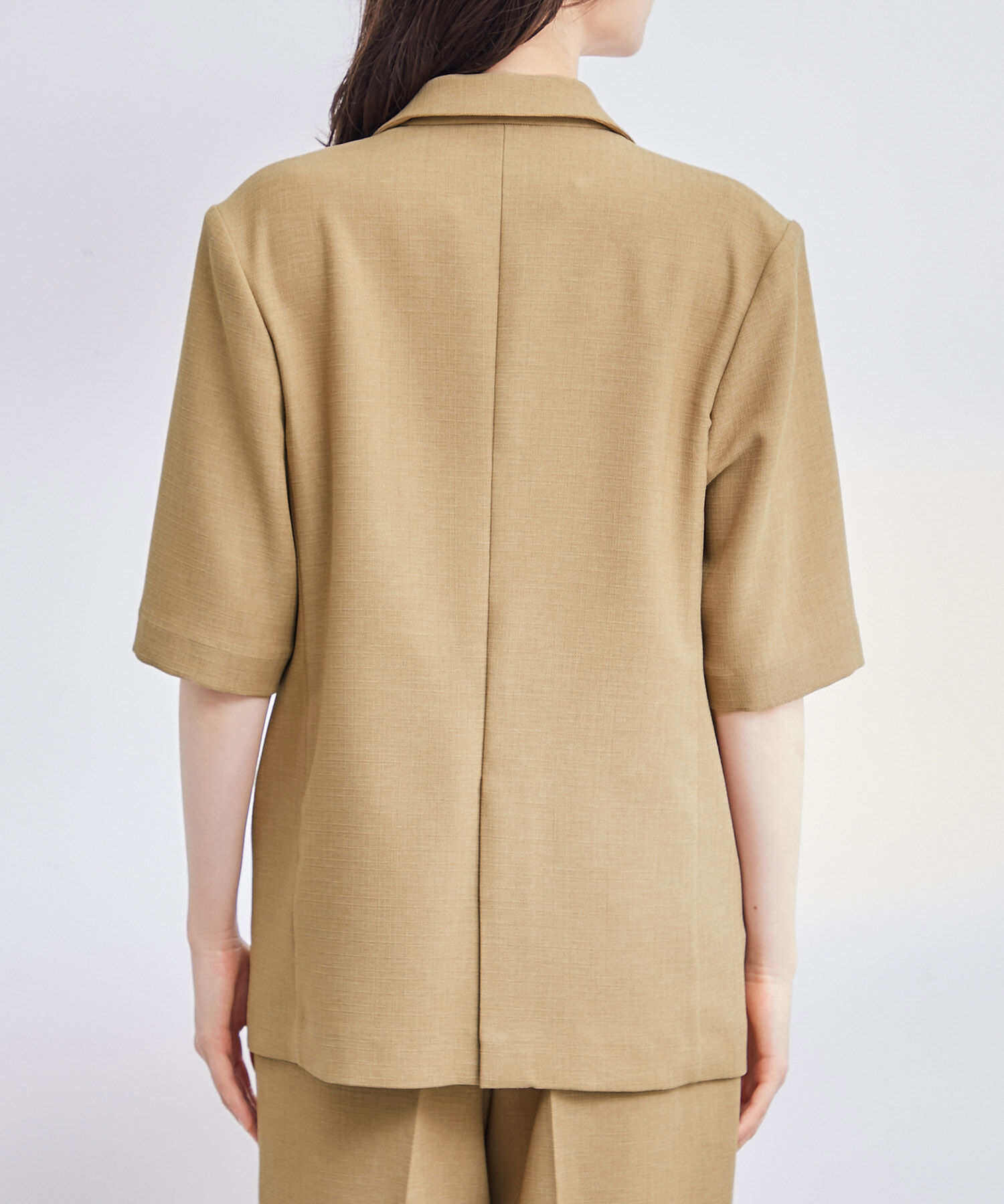 ROPE「【洗える】リネンライクベルト付きジャケット/セットアップ対応」|テーラードジャケット|
