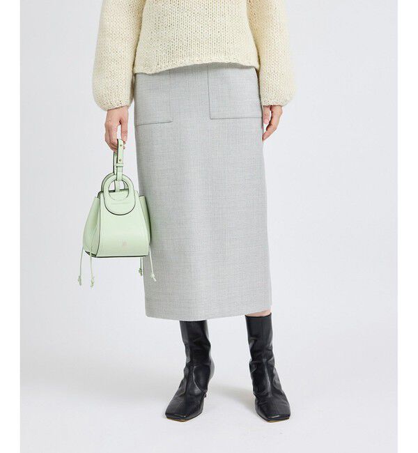 ROPE「ラメ千鳥ポケット付きタイトスカート」|スカート|グレー(07)