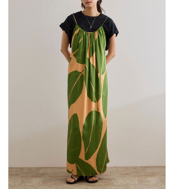 ROPE「【洗える】エクスペンド リーフキャミワンピース【DEVEAUX（デヴォー）】」|ワンピース|