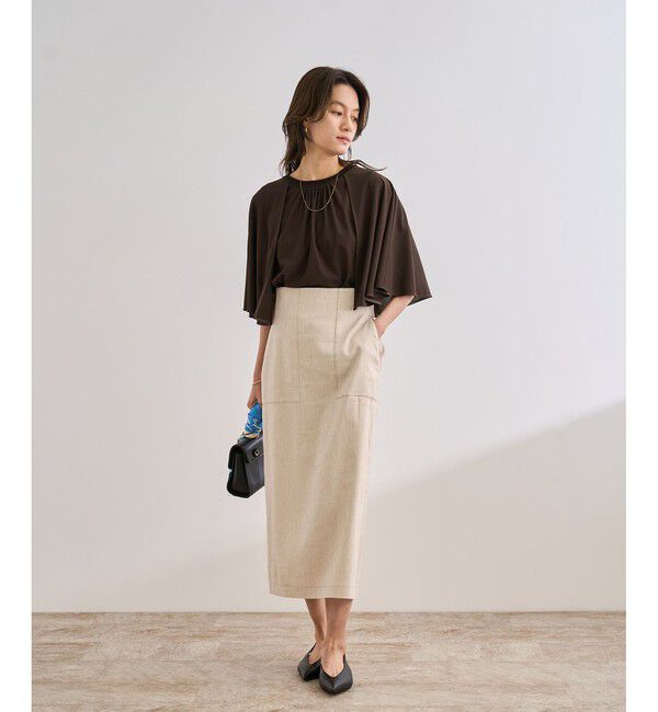 ROPE「【洗える】ケープスリーブ リンキングブラウス」|シャツ・ブラウス|