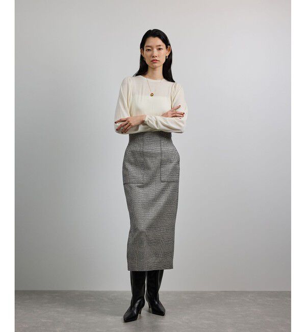 ROPE「[美人スカート]ウールレーヨンポケット付きタイトスカート(無地)/イージーケア・セットアップ対応」|スカート|