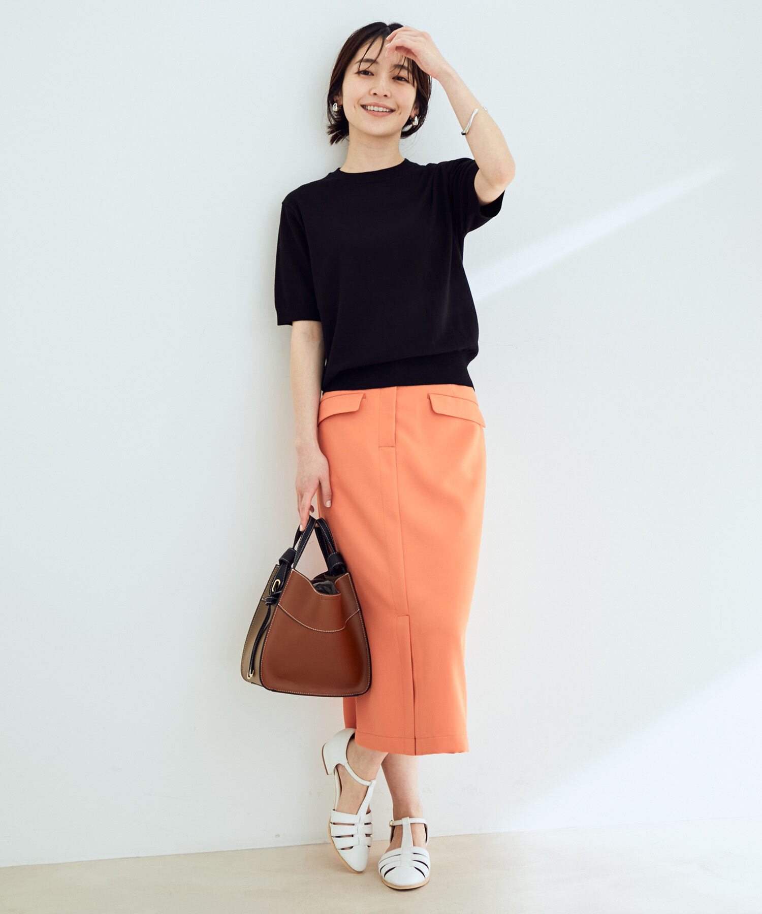 VIS「【接触冷感】ハーフスリーブベーシックニット」|ニット・セーター|