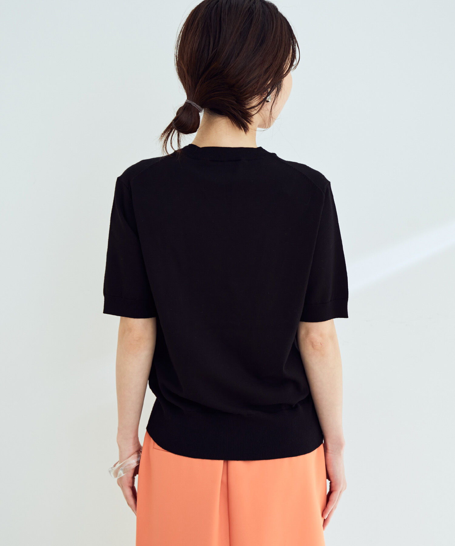 VIS「【接触冷感】ハーフスリーブベーシックニット」|ニット・セーター|