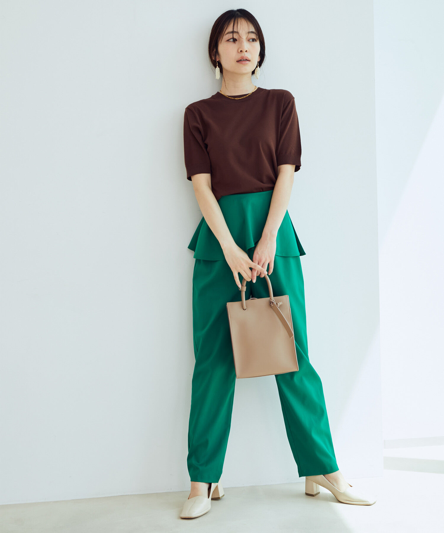 VIS「【接触冷感】ハーフスリーブベーシックニット」|ニット・セーター|