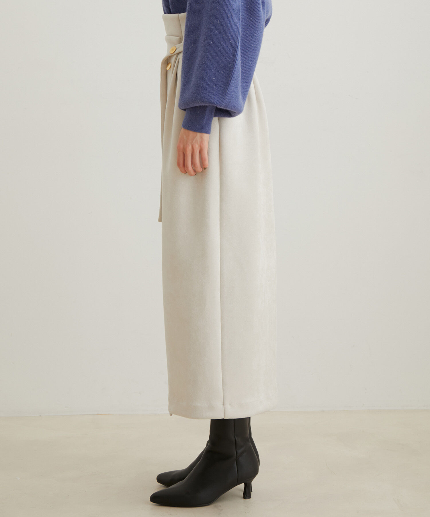 VIS「エコスエードラップ調Iラインスカート【sustainable】」|スカート|