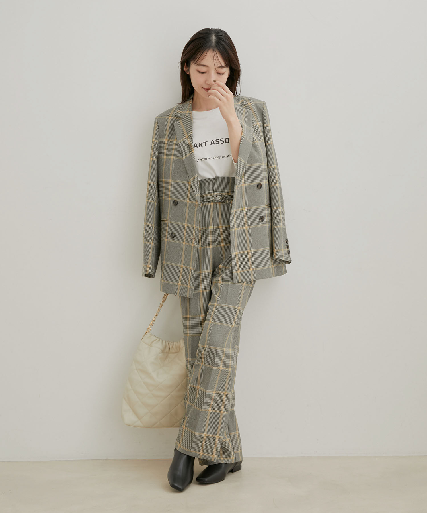 VIS「【Washable・EASY CARE】エコウールタッチワイドパンツ【sustainable】」|スラックス|