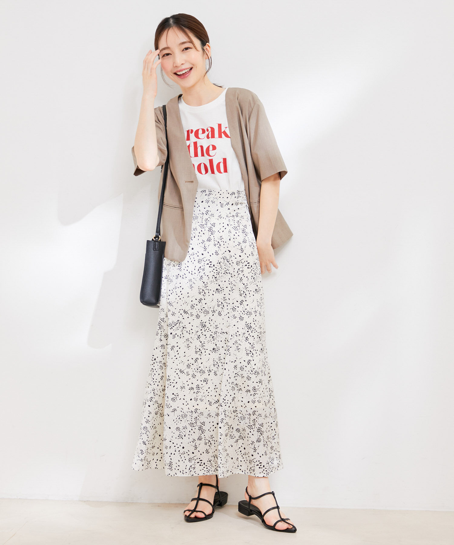 VIS「フラワープリントナローマーメイドスカート」|スカート|