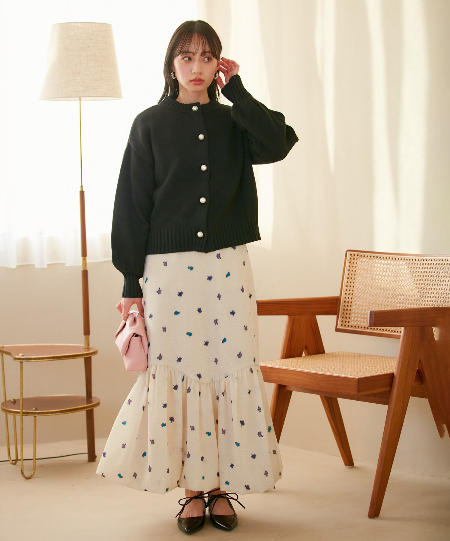 VIS「【シリーズ累計販売数3万点超え！】BIGパール釦カーディガン【新色】【洗える】」|カーディガン|