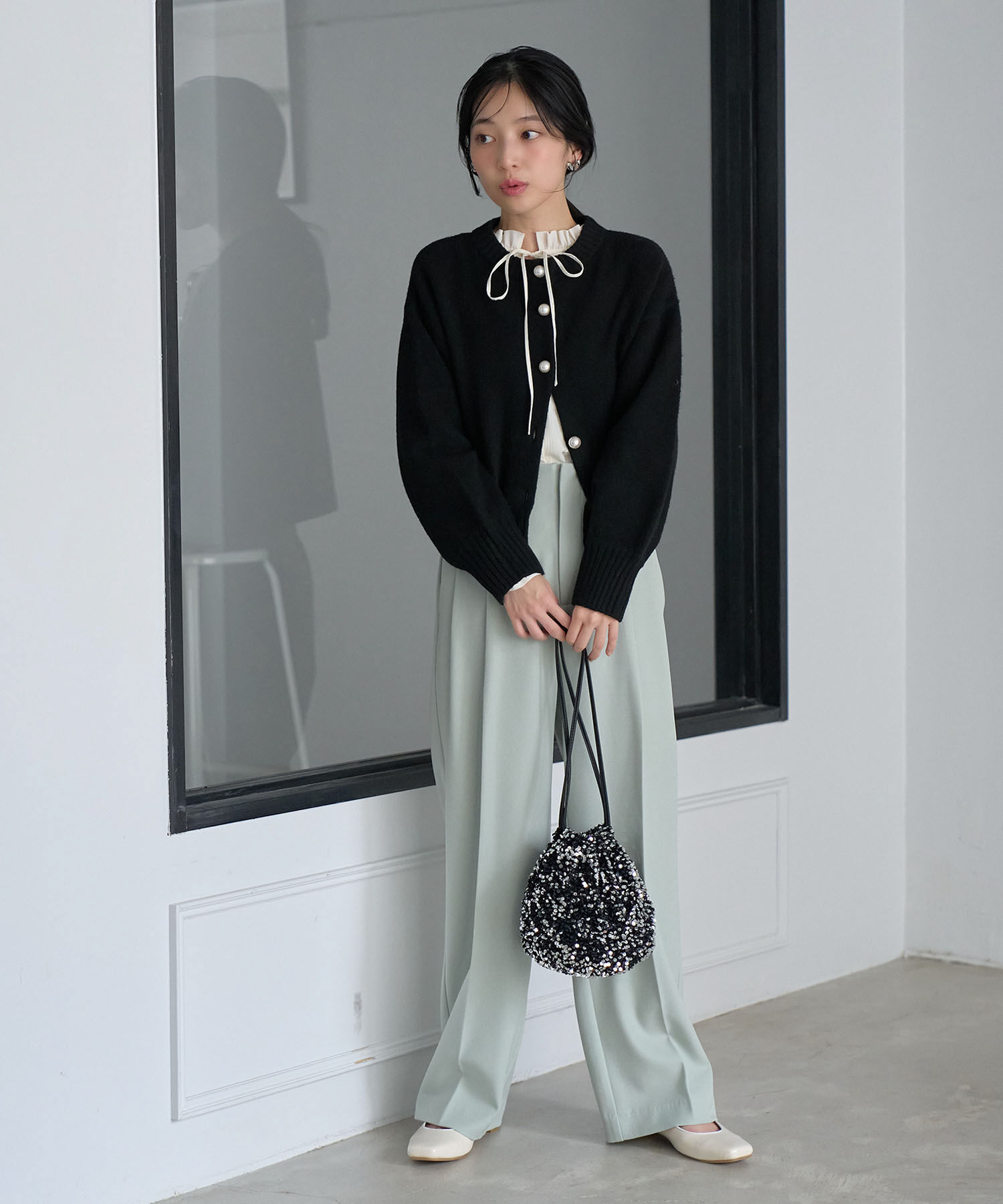 VIS「【シリーズ累計販売数3万点超え！】BIGパール釦カーディガン【新色】【洗える】」|カーディガン|