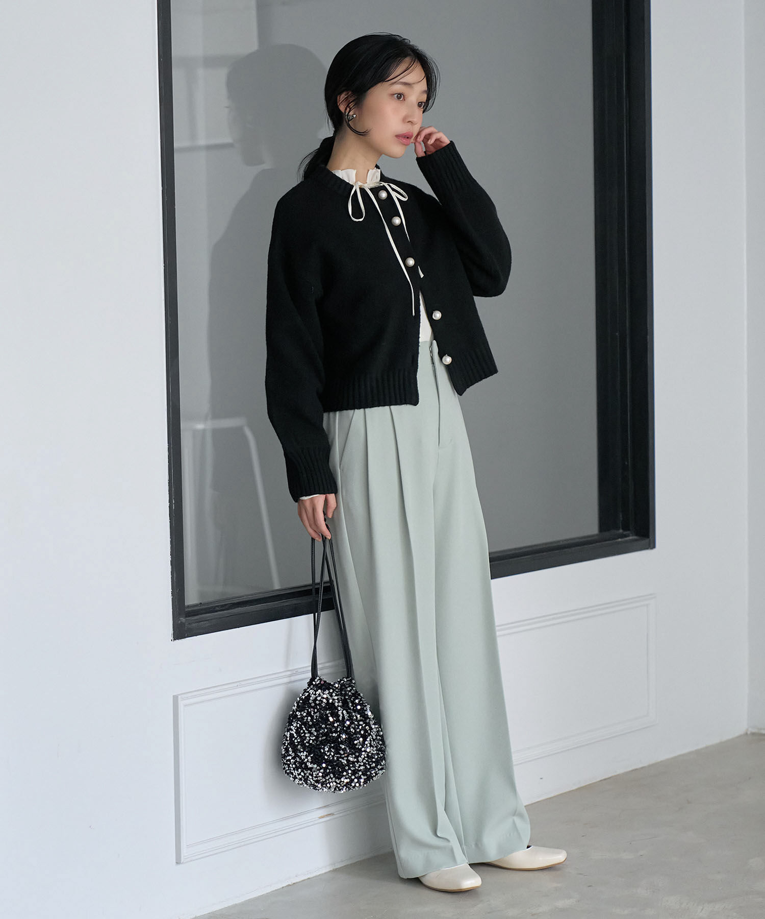 VIS「【シリーズ累計販売数3万点超え！】BIGパール釦カーディガン【新色】【洗える】」|カーディガン|