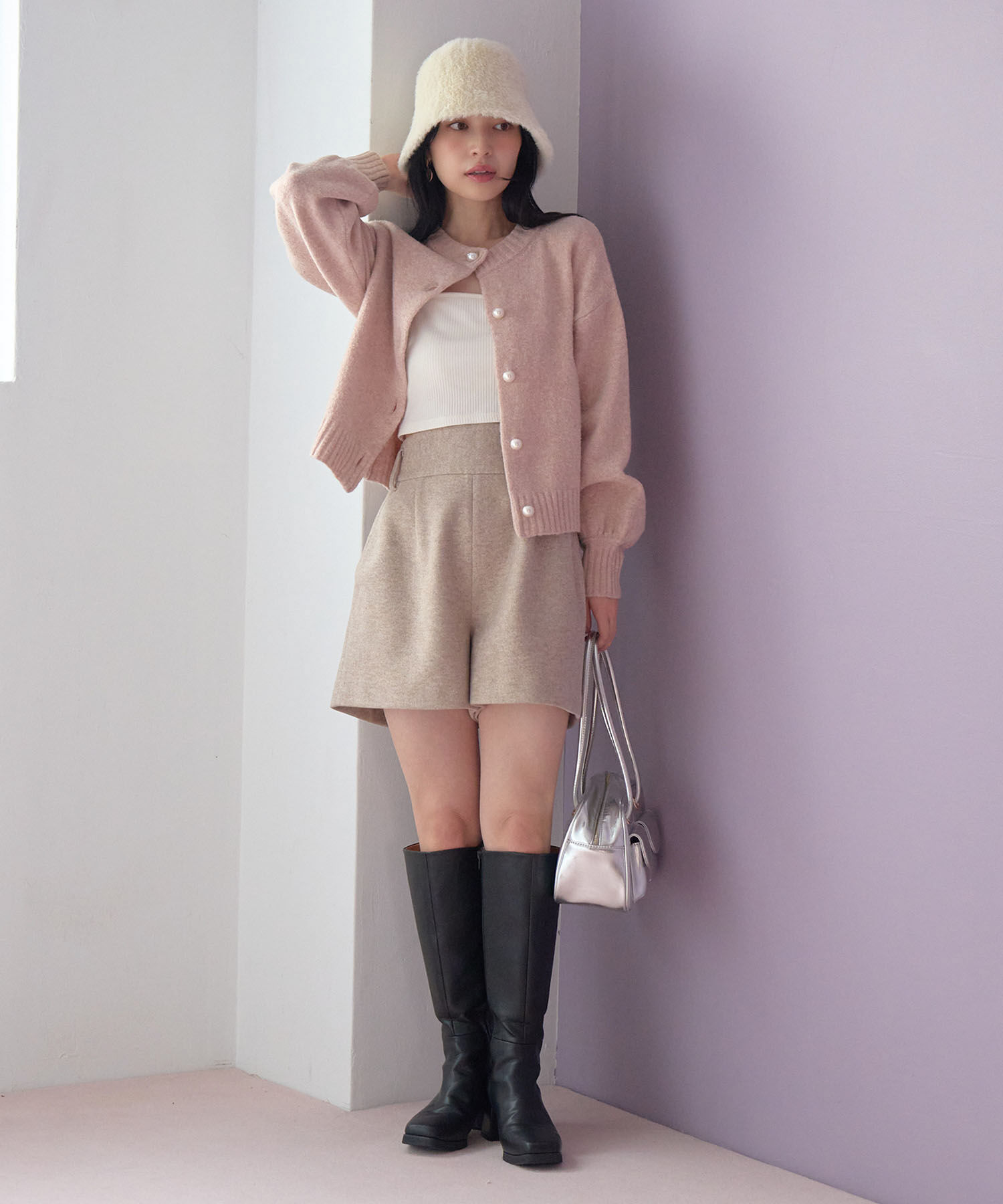 VIS「【シリーズ累計販売数3万点超え！】BIGパール釦カーディガン【新色】【洗える】」|カーディガン|