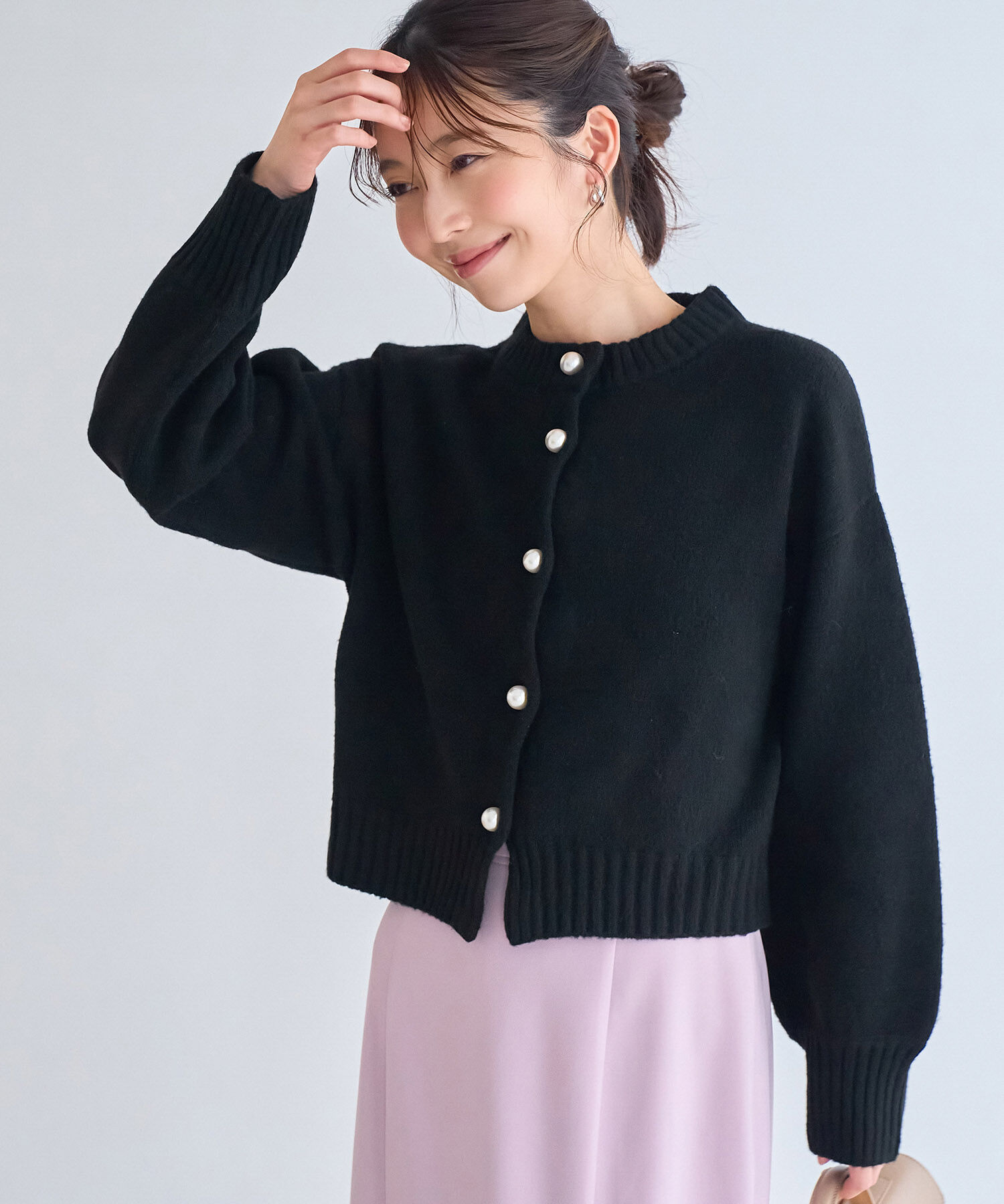 VIS「【シリーズ累計販売数3万点超え！】BIGパール釦カーディガン【新色】【洗える】」|カーディガン|
