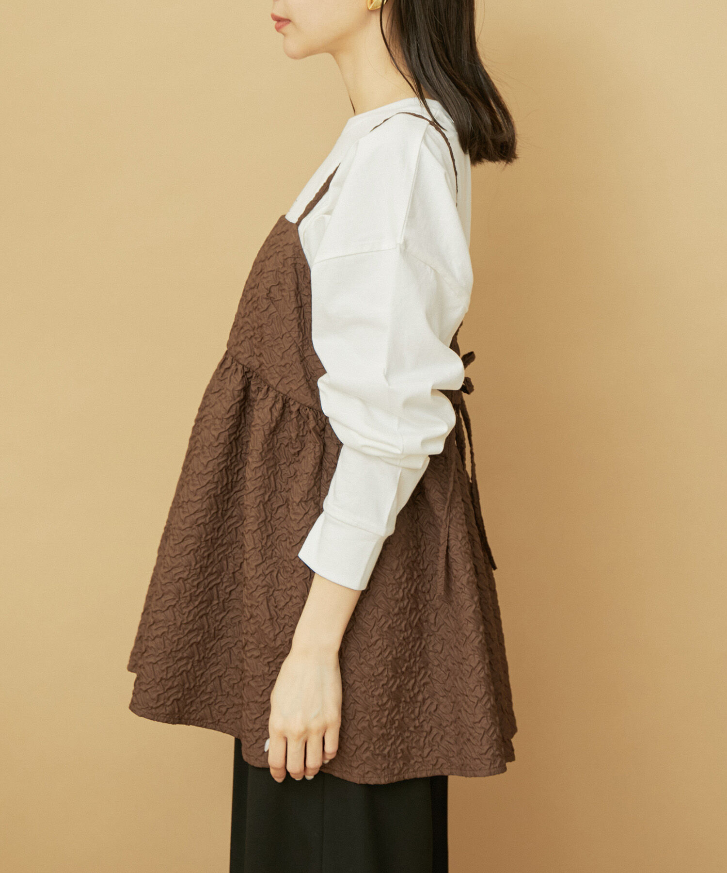 VIS「ふくれジャガードキャミトップス」|キャミソール|