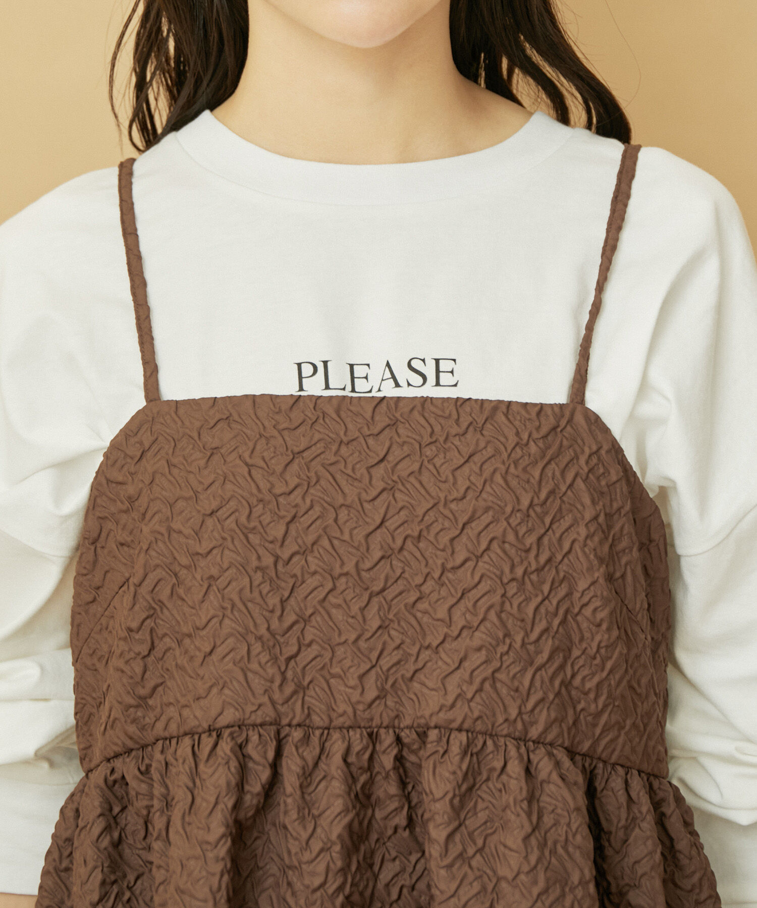 VIS「ふくれジャガードキャミトップス」|キャミソール|