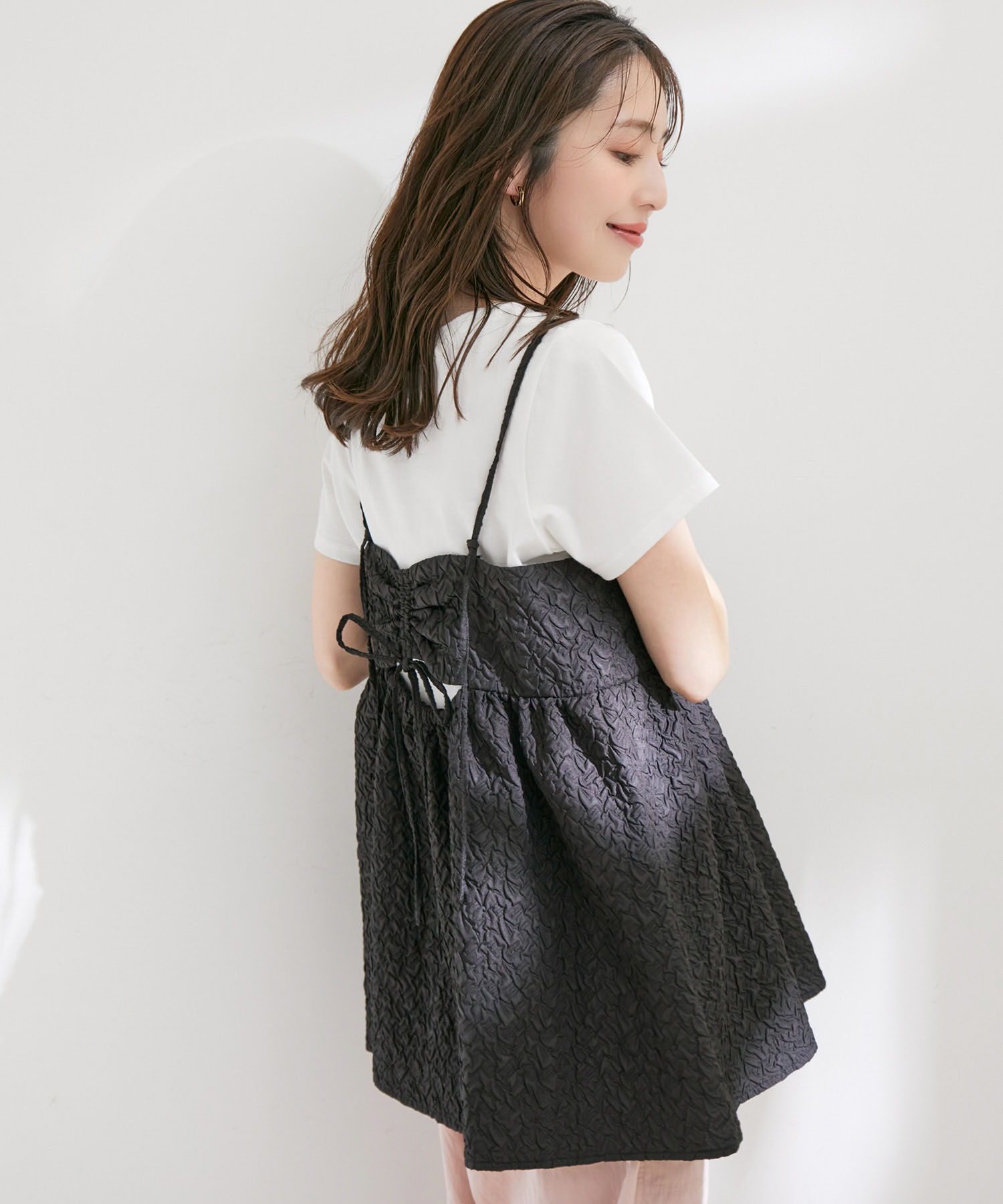 VIS「ふくれジャガードキャミトップス」|キャミソール|