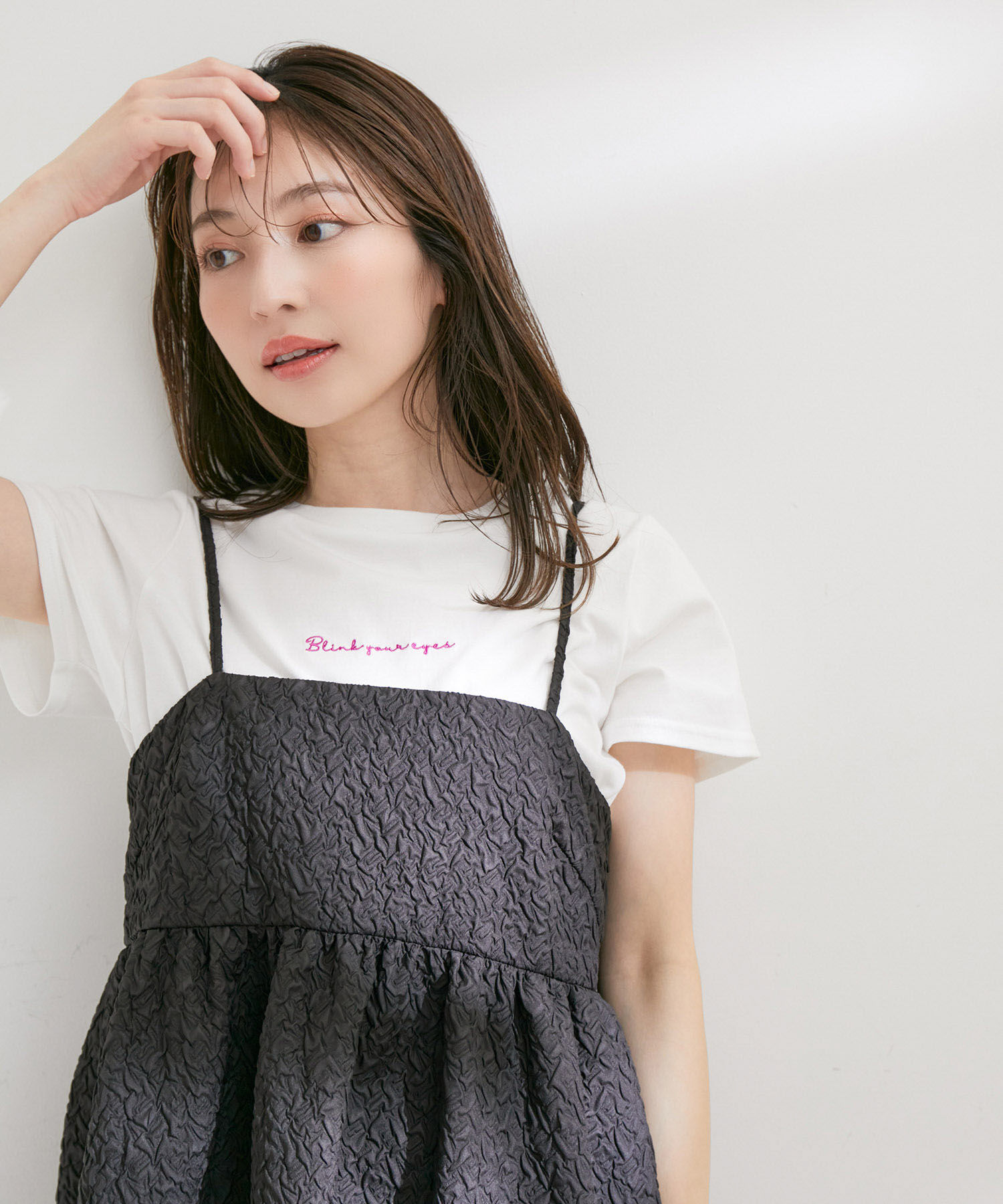 VIS「ふくれジャガードキャミトップス」|キャミソール|