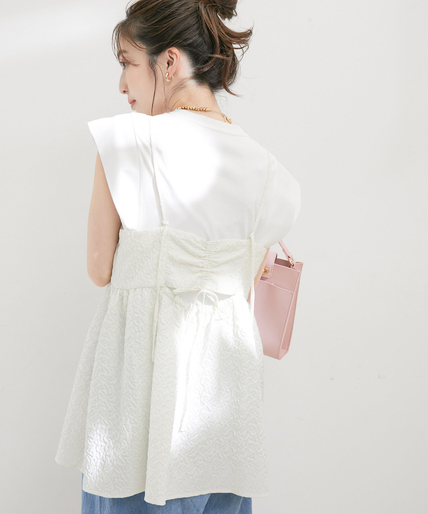 VIS「ふくれジャガードキャミトップス」|キャミソール|