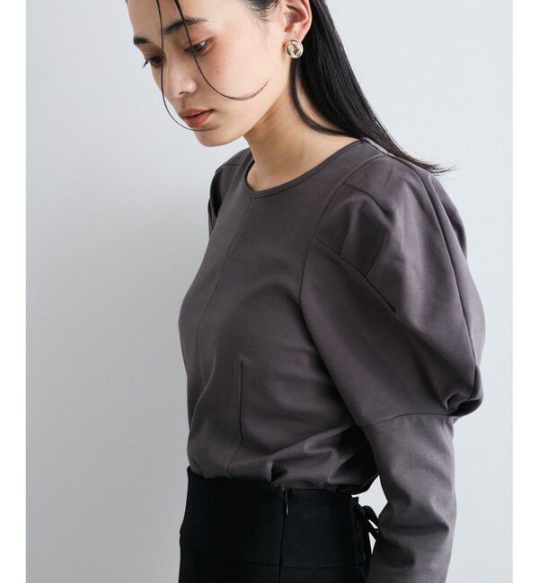 VIS「【洗える】タックボリュームスリーブカットソー」|Tシャツ・カットソー|