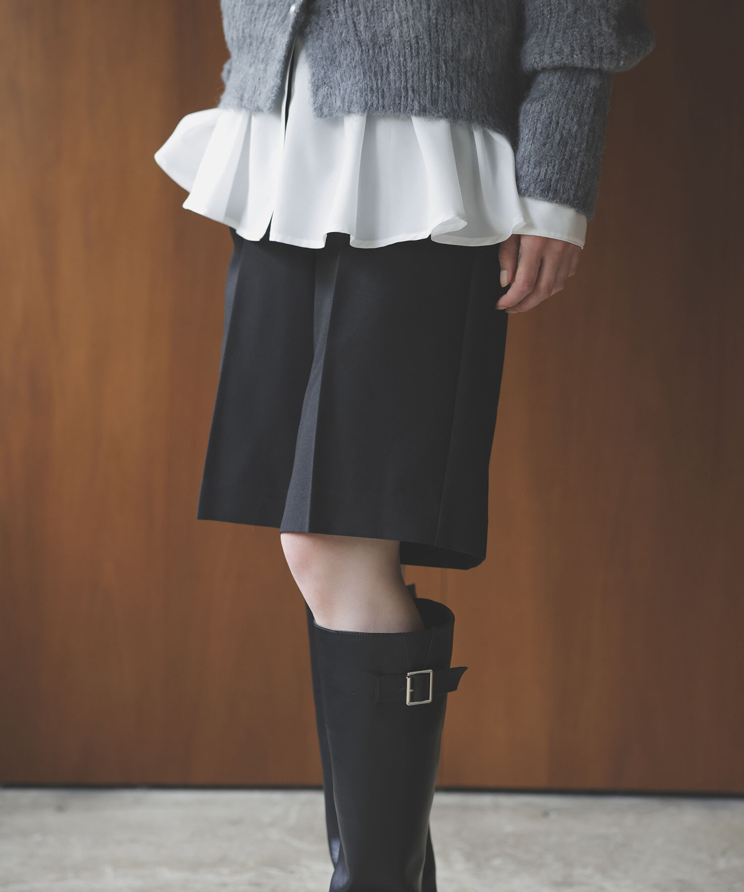 VIS「ダブルウエストバミューダハーフパンツ」|その他|ブラック(01)