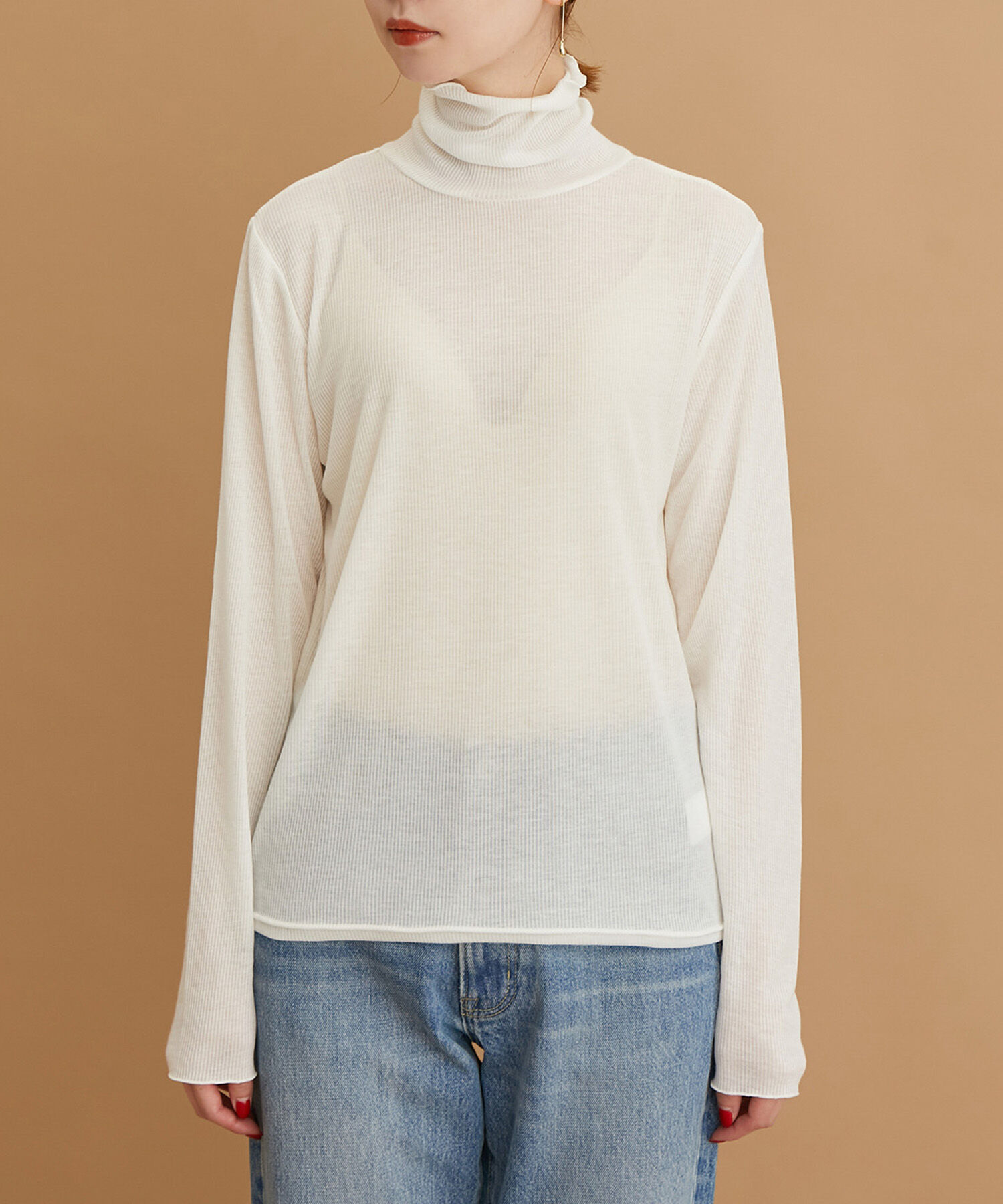 Rope&rsquo;Picnic「【WEB限定カラー:チャコール,オレンジ】シアーカットタートル」|Tシャツ・カットソー|