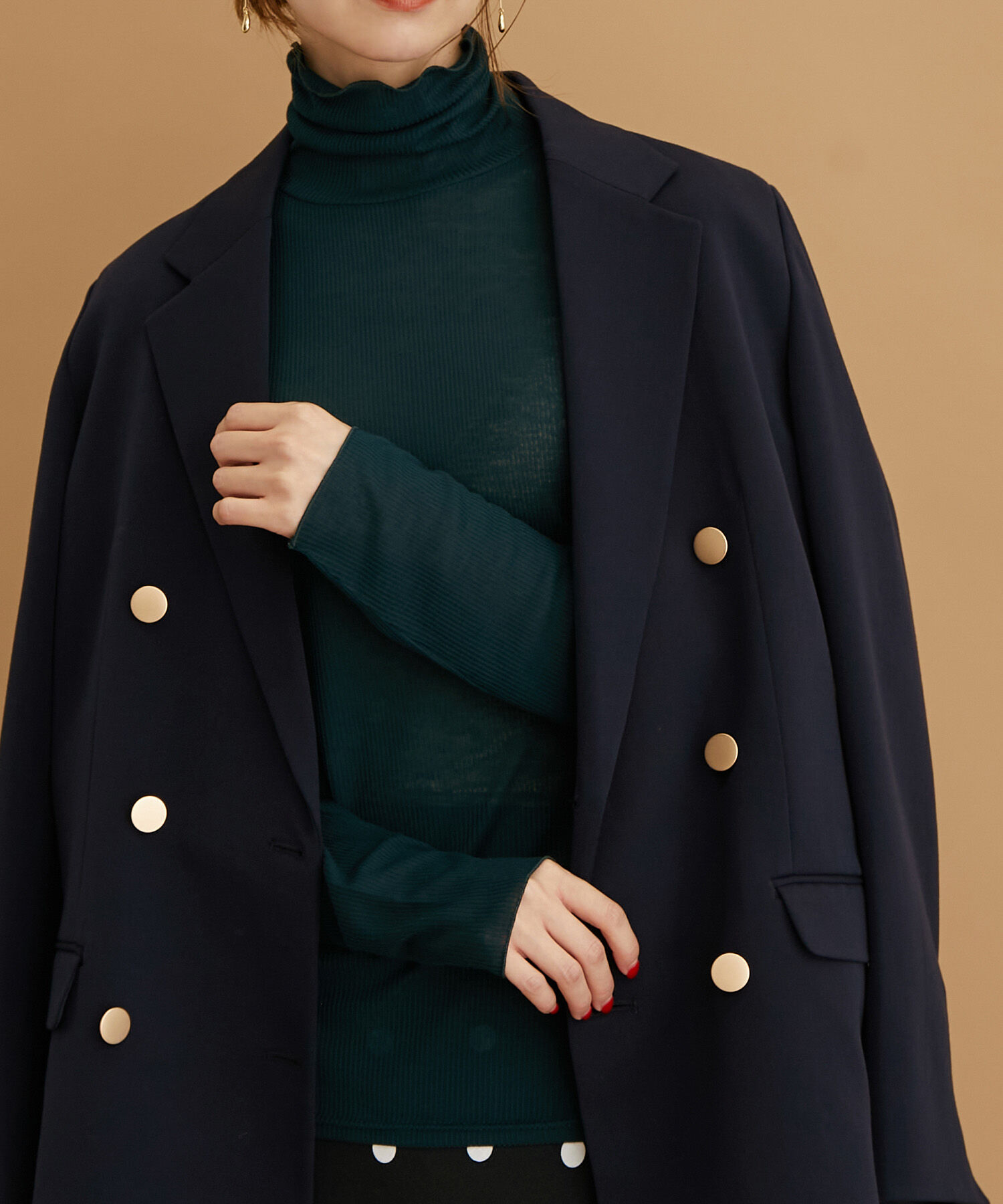 Rope&rsquo;Picnic「【WEB限定カラー:チャコール,オレンジ】シアーカットタートル」|Tシャツ・カットソー|グリーン系(35)