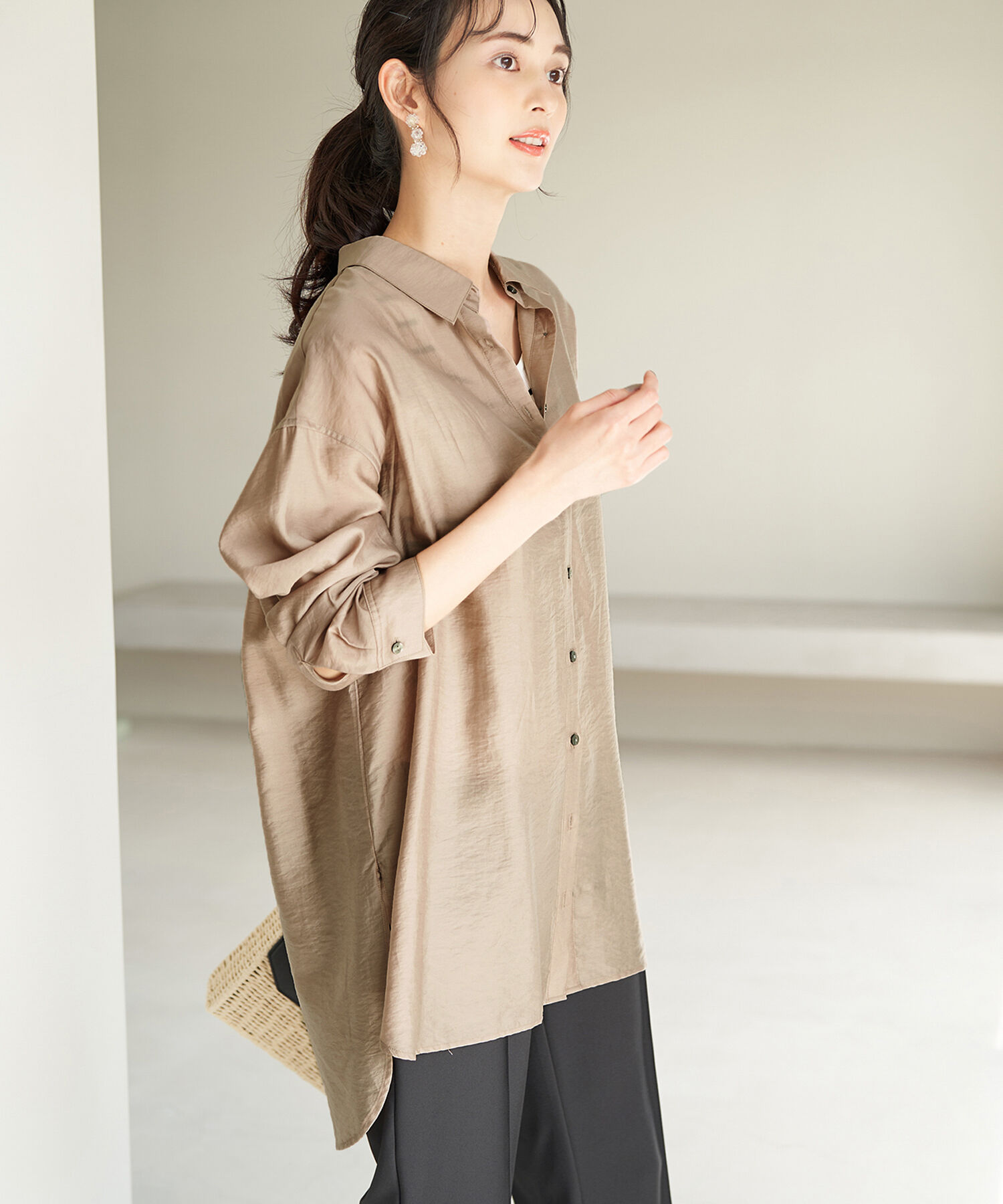 Rope&rsquo;Picnic「洗える/シアーシャツ」|シャツ・ブラウス|ブラウン系(23)