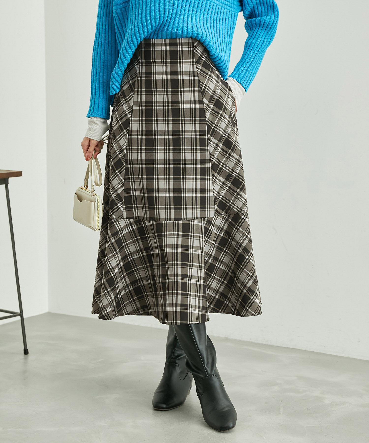 Rope&rsquo;Picnic「チェックセミマーメイドスカート」|スカート|