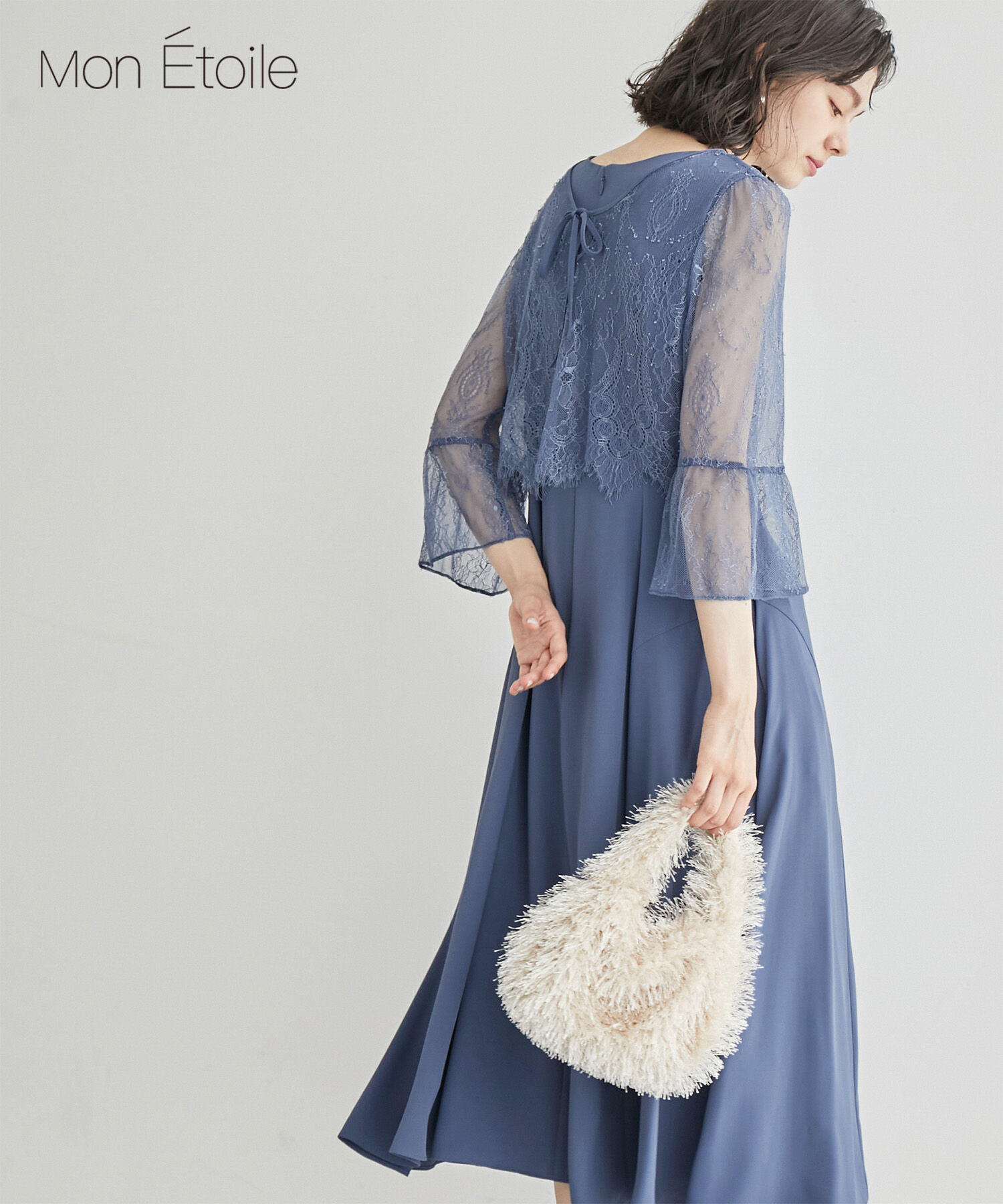 Rope&rsquo;Picnic「【Mon E&rsquo;toile/モンエトワール】結婚式にも/レースセットDRESS」|ドレス|ブルー系(46)