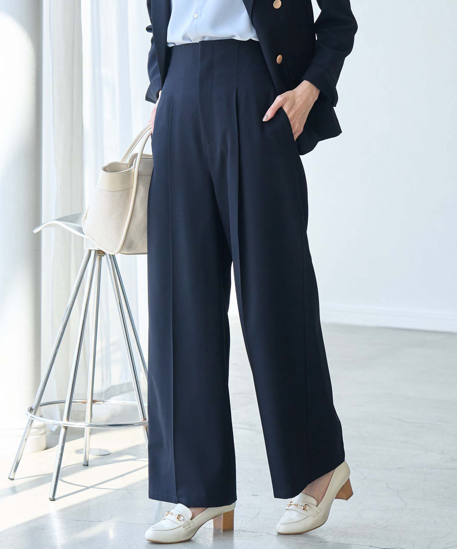 Rope&rsquo;Picnic「ハイウエストセンタープレスパンツ/UVカット・セットアップ対応・リンクコーデ」|その他|