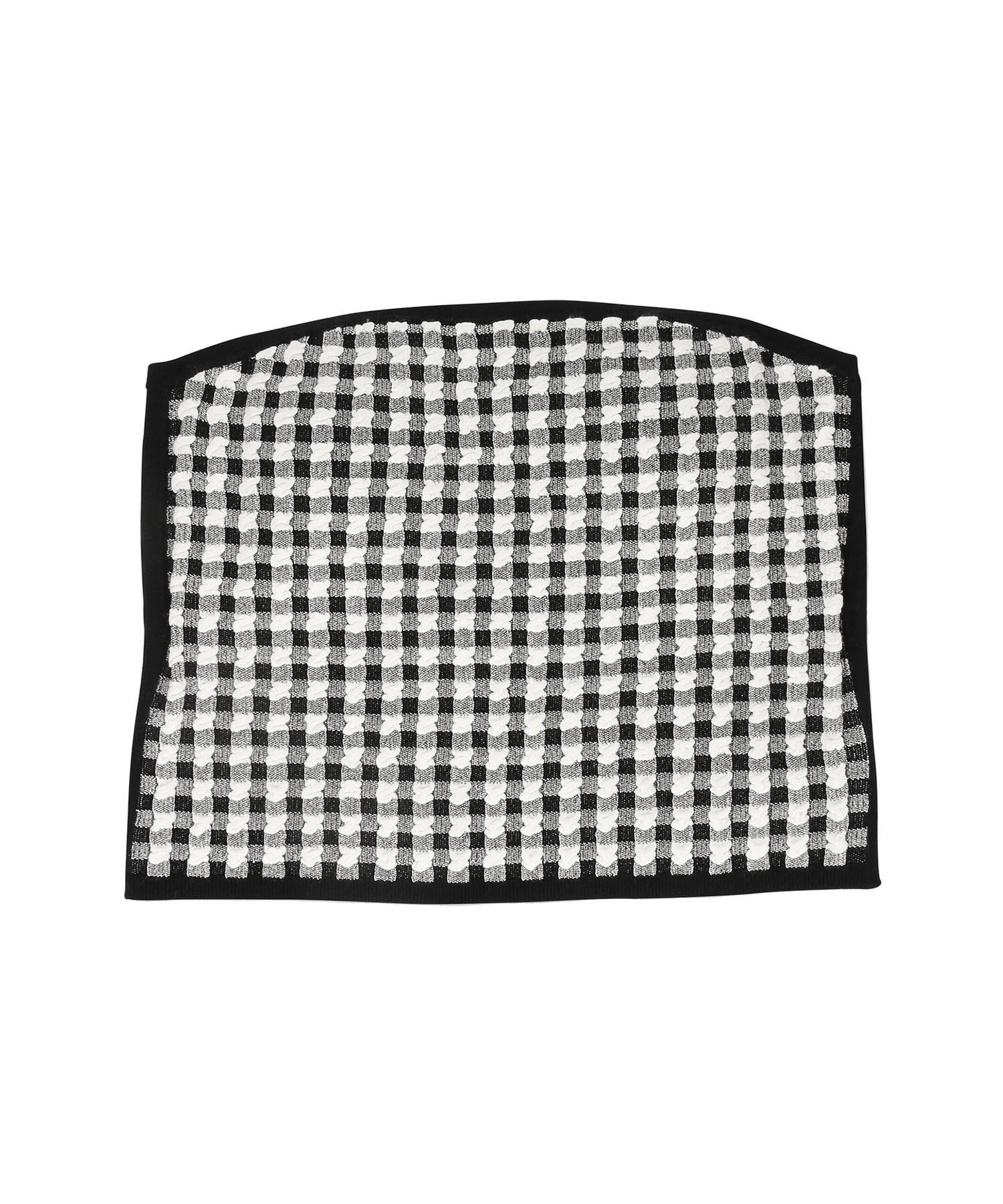 ADAM ET ROPE'「【サステナブル・セットアップ対応・WEB限定】チェック＆リブニットブラトップ」|チューブトップ|