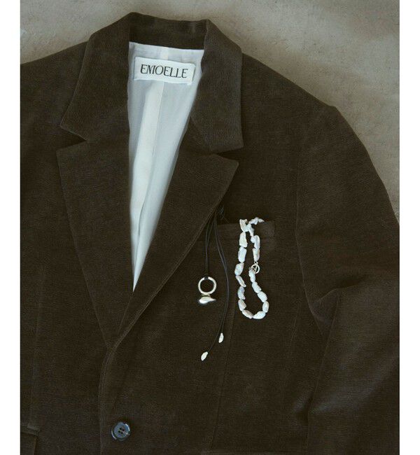 ADAM ET ROPE'「【EMOELLE】コットンキュプラシングルジャケット」|テーラードジャケット|