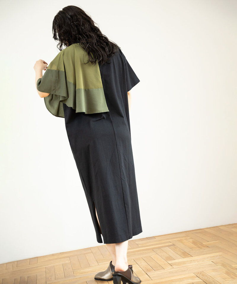  「アシンメトリーケープワンピース」|ワンピース|