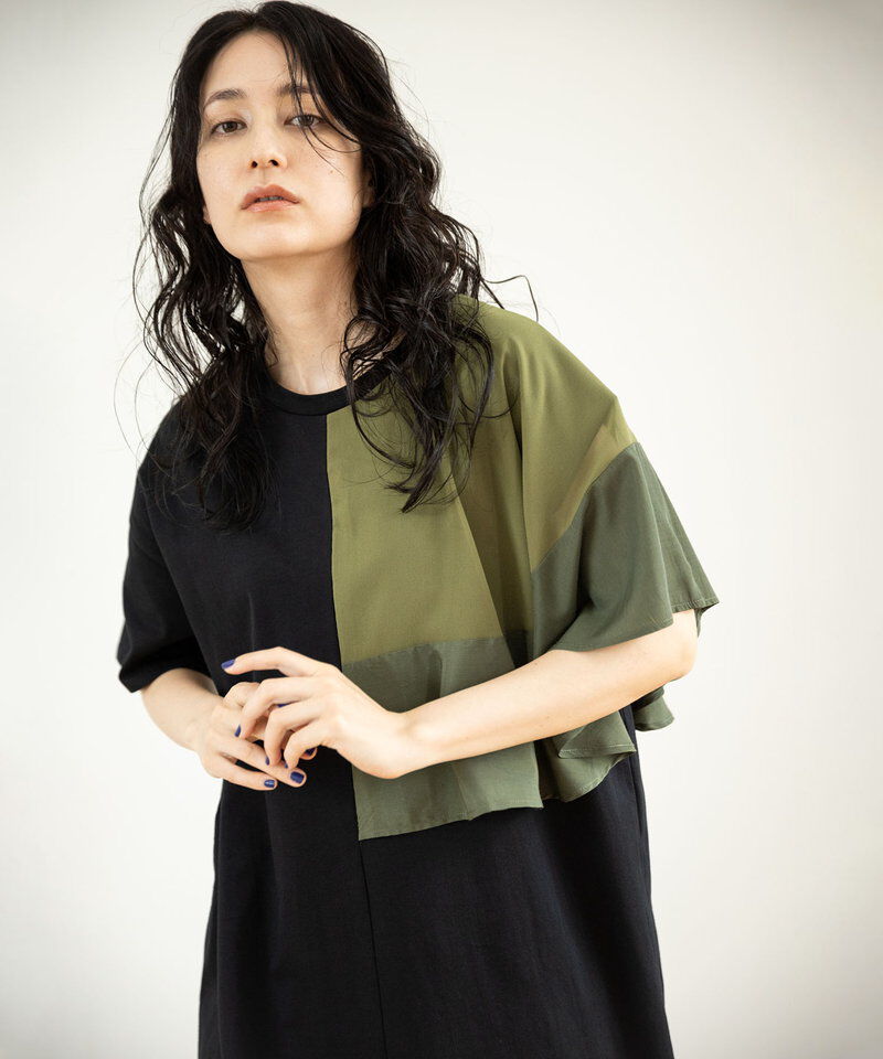  「アシンメトリーケープワンピース」|ワンピース|