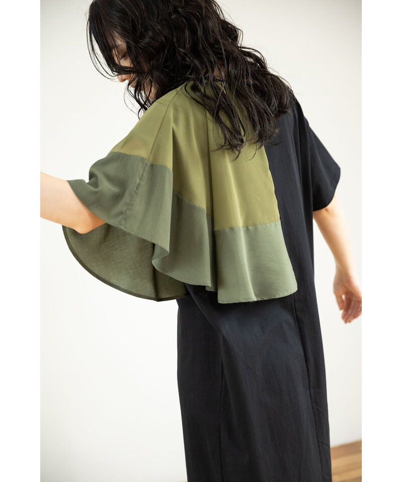  「アシンメトリーケープワンピース」|ワンピース|